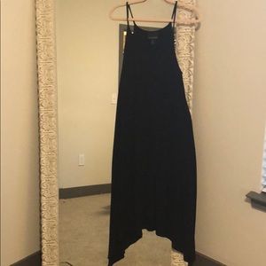 mid length black cotton dress